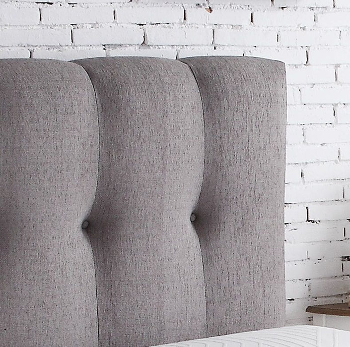 Bridgevine Home - Queen Size Tufted Upholstered Headboard With Nailhead Trim - Gray