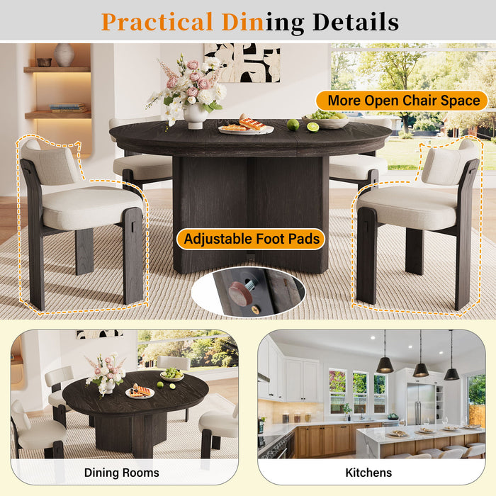 Farmhouse Oval Extendable Dining Table With Pedestal Base