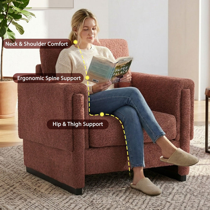 Upholstered Accent Armchair With Square Arm
