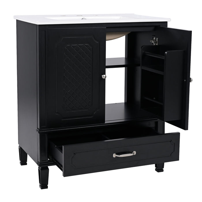 Bathroom Vanity With Sink, Soft Closing Door, Multi Functional Storage