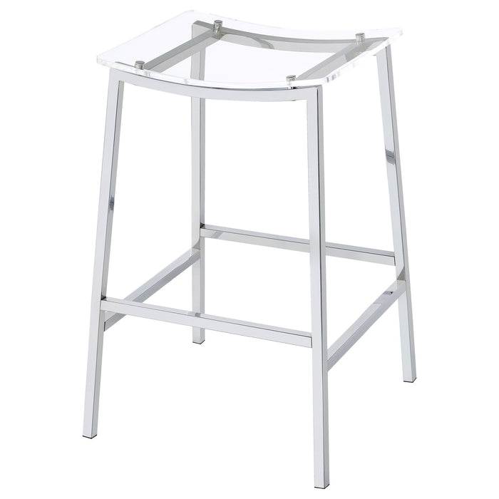 Staten - Backless Bar Stool (Set of 2) - Chrome