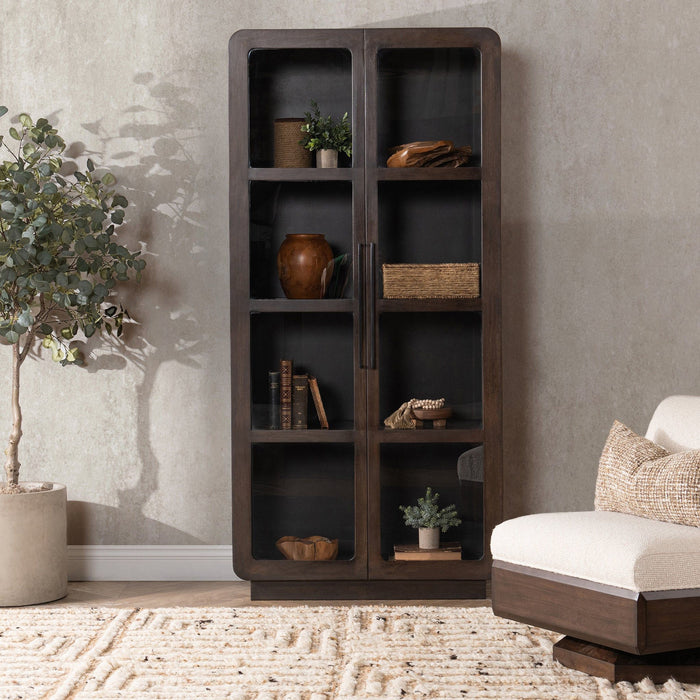 Rogers - Solid Wood Tall Cabinet - Dark Brown