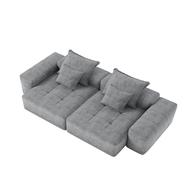 Modern Oversized, Modular Sectional Sofa With Pillows