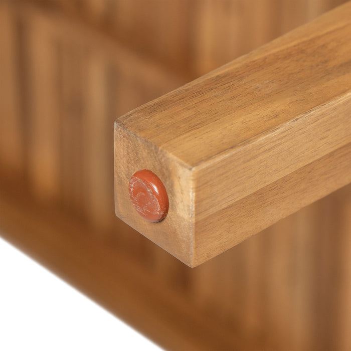 5 Piece Patio Furniture Set Acacia Wood Table And 4 Heavy Duty Cushioned Chairs