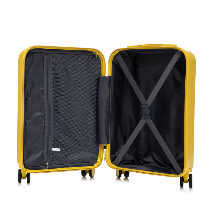 Luggage Set With Cosmetic Case, Combination Lock, Front Opening Design
