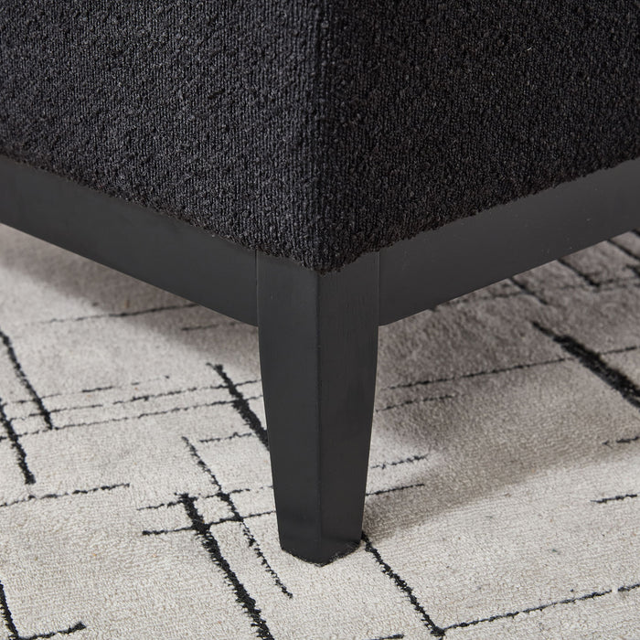 Upholstered Storage Ottoman With Reversible Lid Coffee Table With Rubberwood Legs