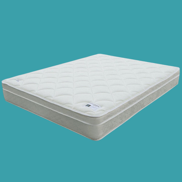 9" Size Bed Mattress With Bonnell Coil Inner Spring And 2.5" Euro Top Foam + Spring Material - White - Full