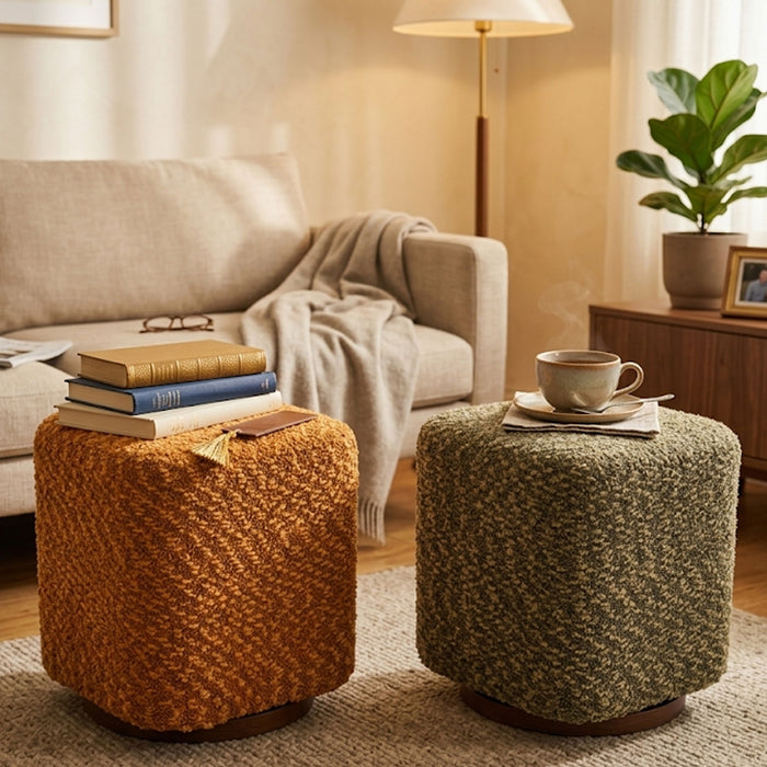 Upholstered 360° Swivel Vanity Stool