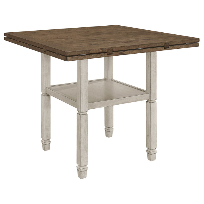 Bentley - Extension Dining Table With Storage Shelf - Rustic White