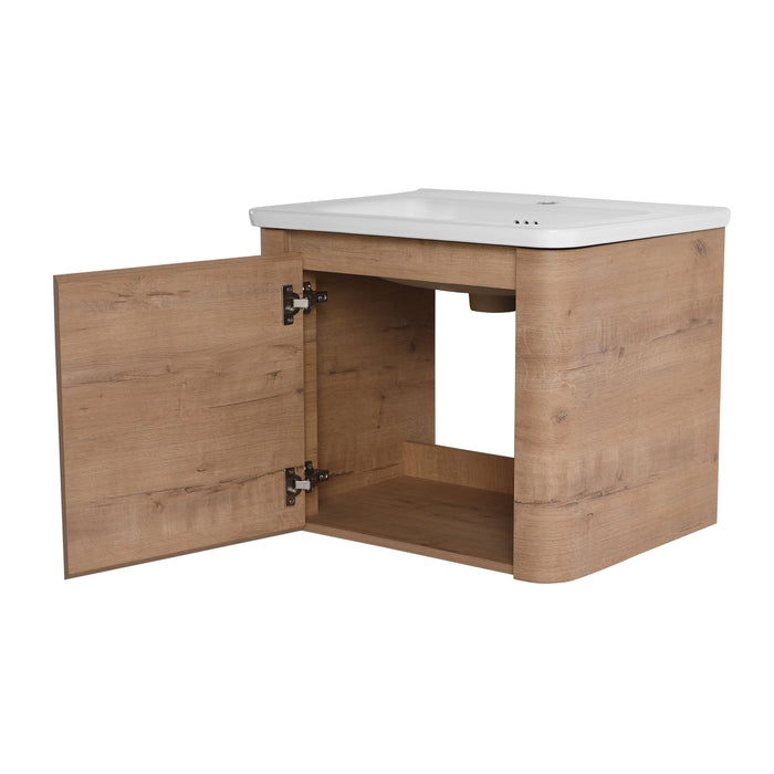 Wall Mounted Bathroom Vanity With Sink & 1 Soft Close Door