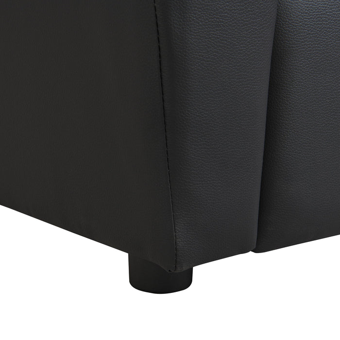 Sally Deluxe Kids Recliner Chair With Cup Holder - Black