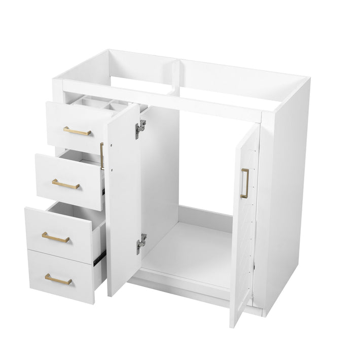 Retro Style Bathroom Vanity, 3 Drawers & Soft Closing Doors