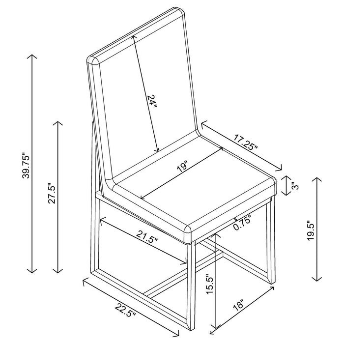 Upholstered Dining Chair Set With Base (Set of 2) - Gray