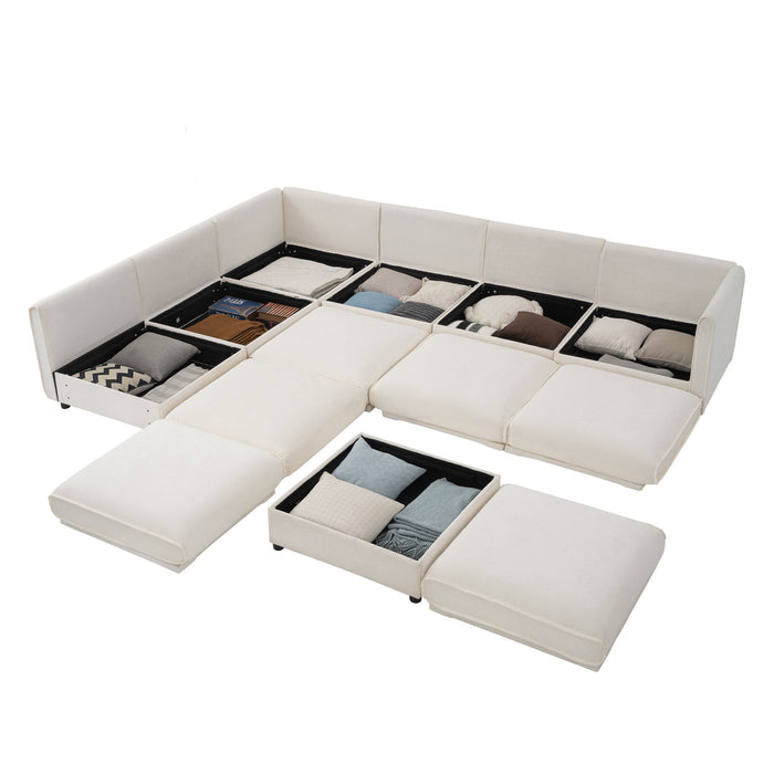 Modern Modular Sectional Sofa With Storag, Contemporary Cylindrical Design