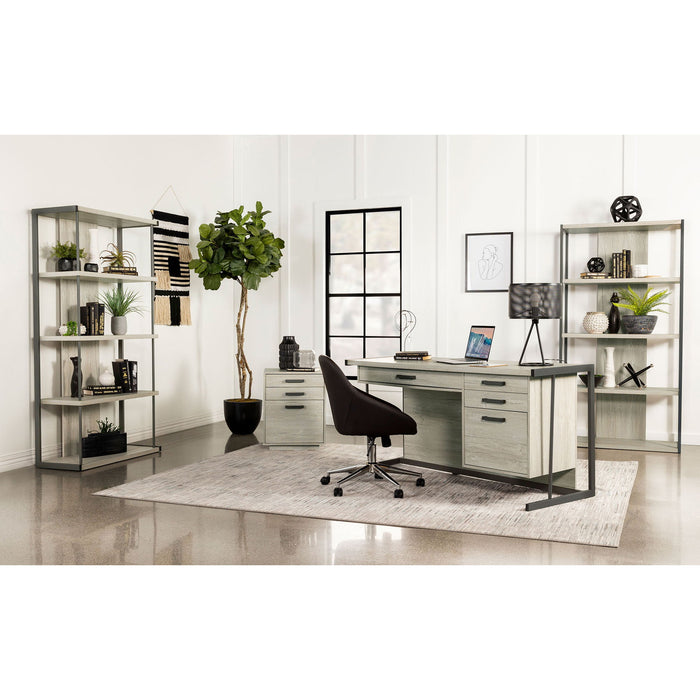 Loomis - 3 Drawer Home Office File Cabinet - White / Gray