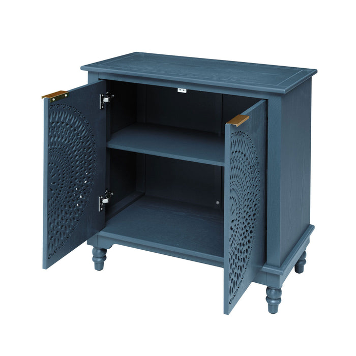 Hollow - Carved 2 Doors Accent Cabinet