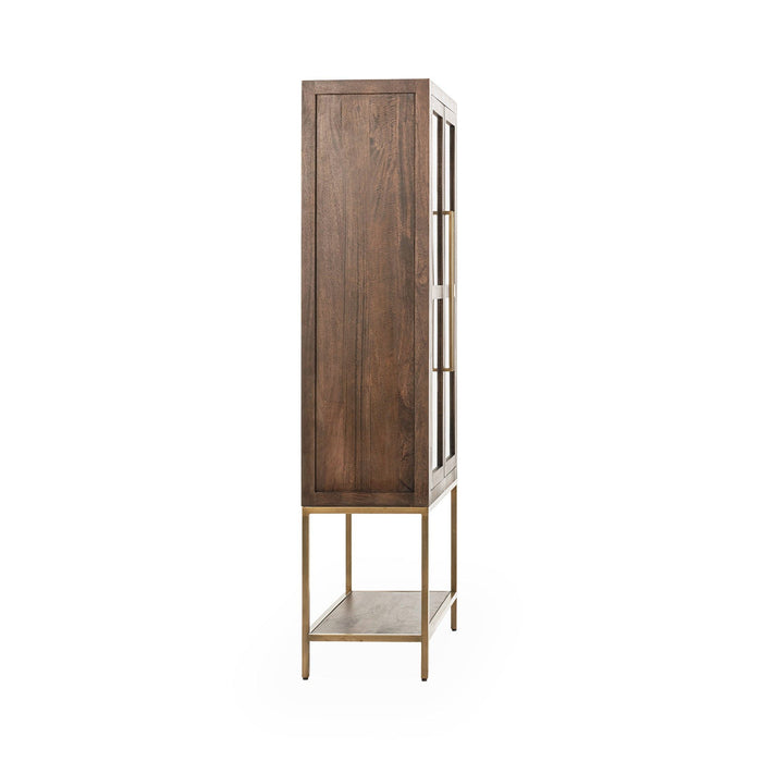 Freemont - Solid Wood Tall Cabinet - Kona Brown