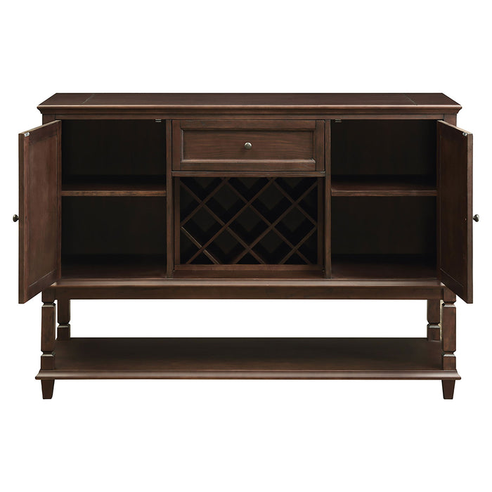 Declan - Traditional Server With Drawer And Wine Rack - Rustic