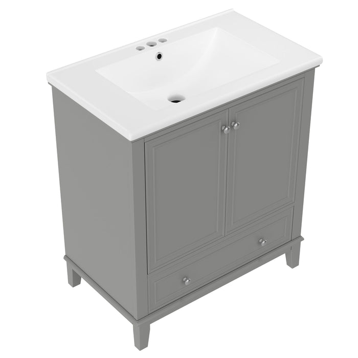 Modern Bathroom Vanity With Sink Combo, Doors And Drawer
