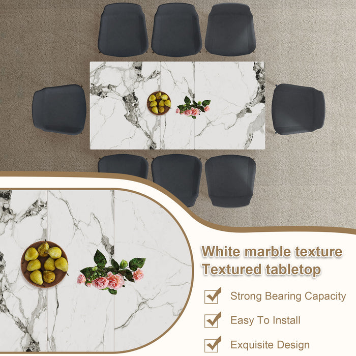 Modern Expandable Dining Table With Retractable Leaf With Chairs