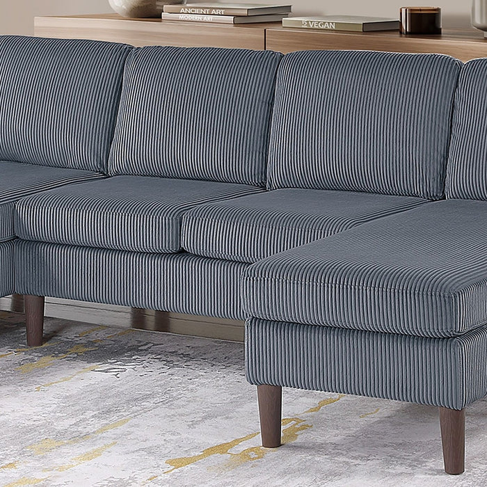 Sectional Set With Dual Chaises And Square Arms