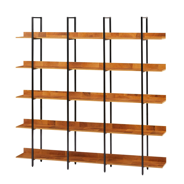 Vintage Industrial 5 Tier Open Bookcase
