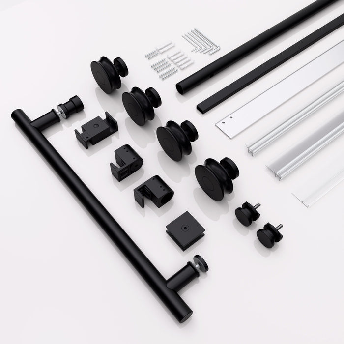 Frameless Single Sliding Shower Door With Clear Tempered Glass