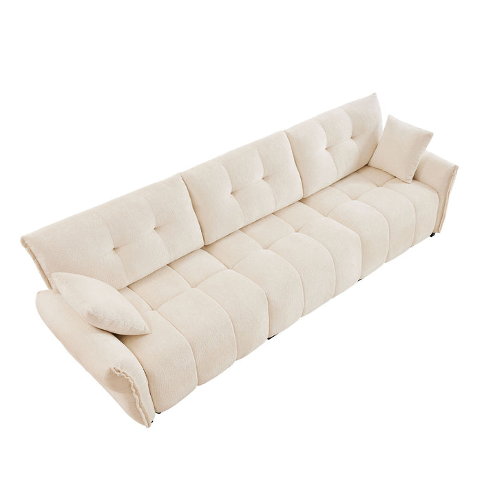 Modern Sofa & Pillows, Textured Cover, High Rebound Cushions
