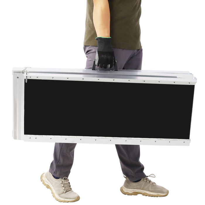 Portable And Foldable Wheelchair Ramp With Non Skid Surface