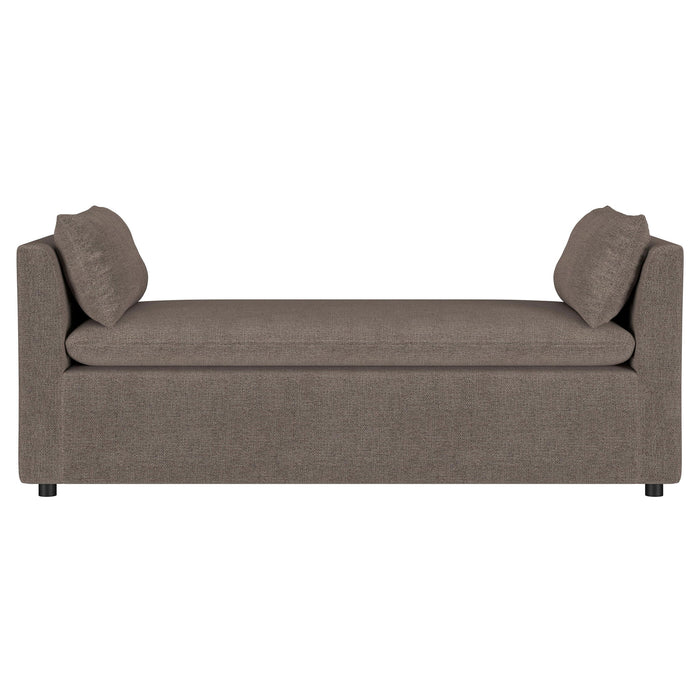 Isiah - Raised Arm Accent Bench - Brown