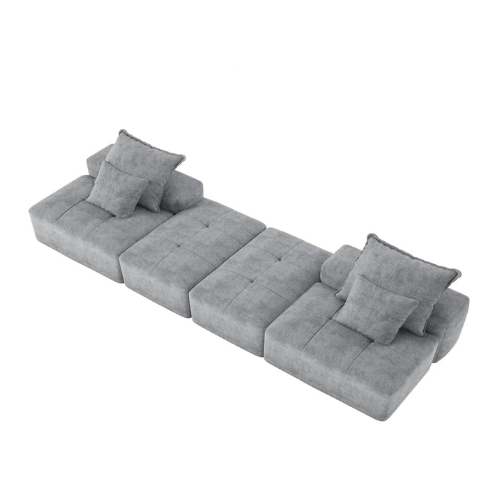 Modern Oversized, Modular Sectional Sofa With Pillows
