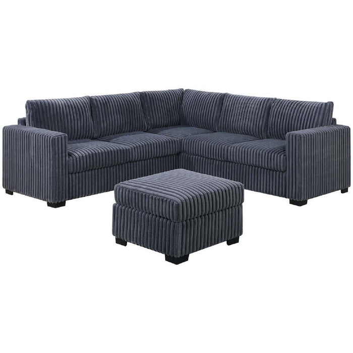 Contemporary Sectional Set With Ottoman