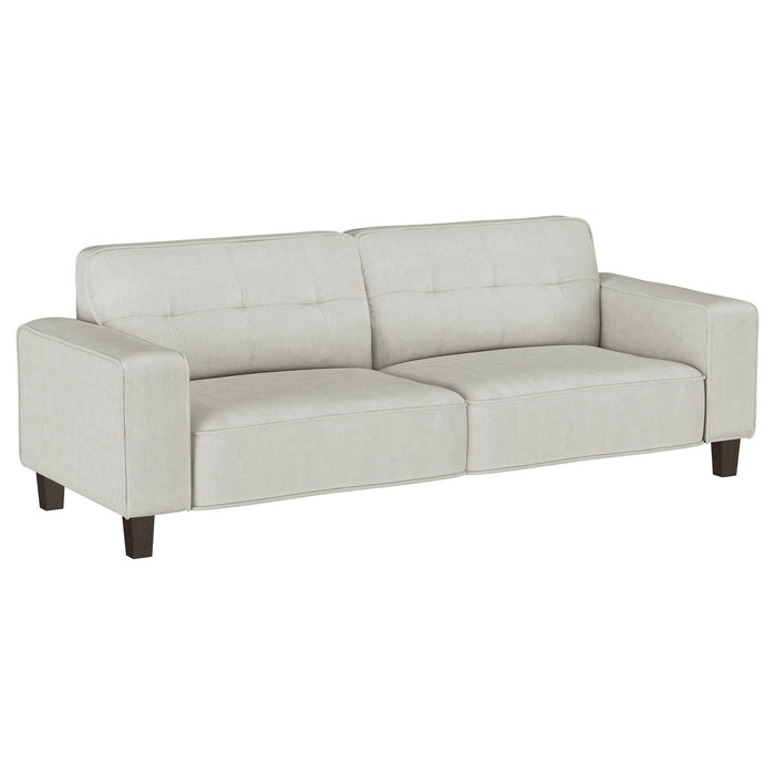 Xana - 2 Piece Upholstered Track Arm Sofa Set - Greige