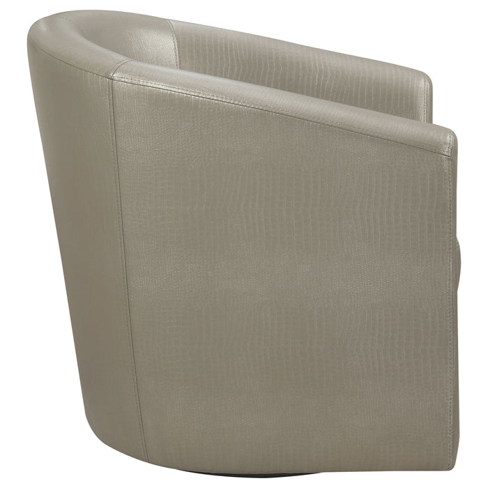 Swivel Armchair With Barrel-Back Design