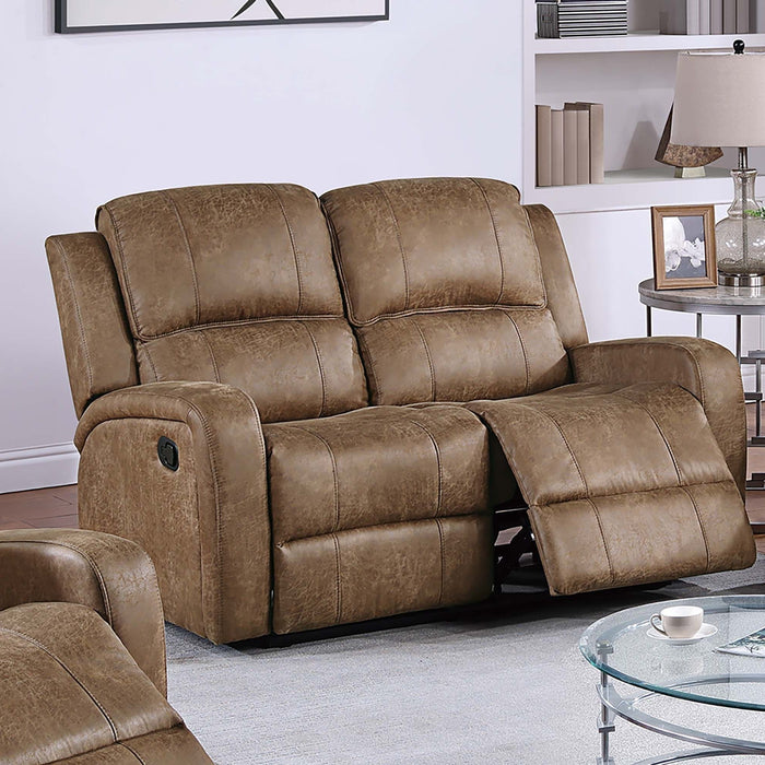 Manual Reclining Loveseat With Horizontal And Vertical Tufting