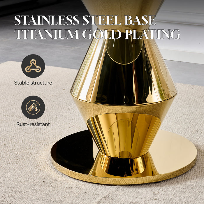 Round Dining Table - Gold