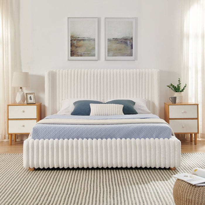Functional Vertical Striped Bed With Gas Lift Storage