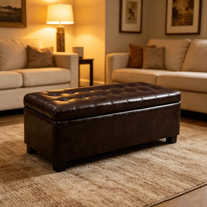 Elegant Tufted Storage Ottoman Bench