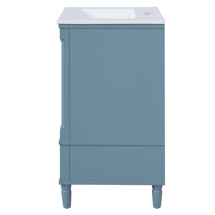 Bathroom Vanity With Ornate French Cylinder Legs, Soft Close Drawer