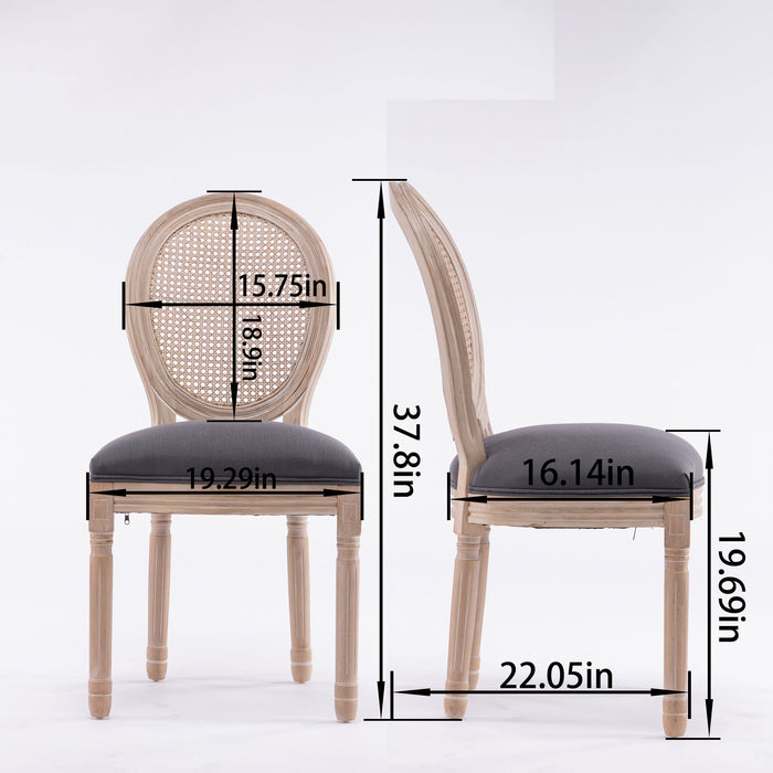 French Country Dining Chairs & Round Back (Set of 2)