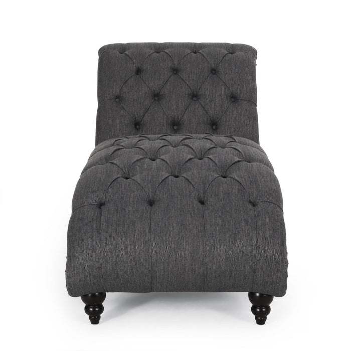 Chaise Lounge With Button Tufted Diamon Stitch