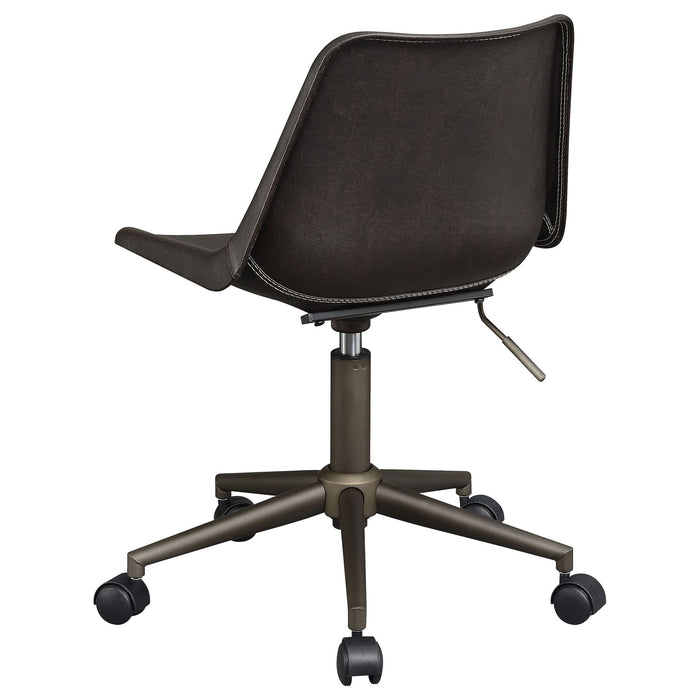 Ralston - Upholstered Adjustable Office Desk Chair With Ergonomic Design - Brown
