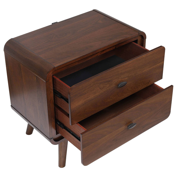 2 Drawer Nightstand - Walnut