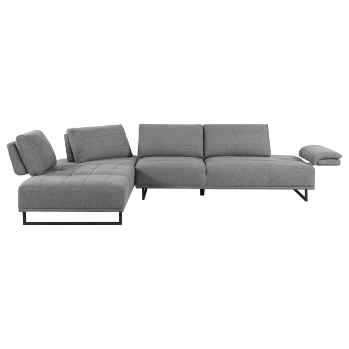 Harnal - L-Shape Sectional Adjustable Back Comfort Focused Sofa - Taupe