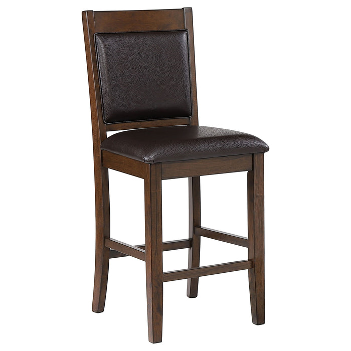Upholstered Counter Height Chair (Set of 2) - Brown / Walnut