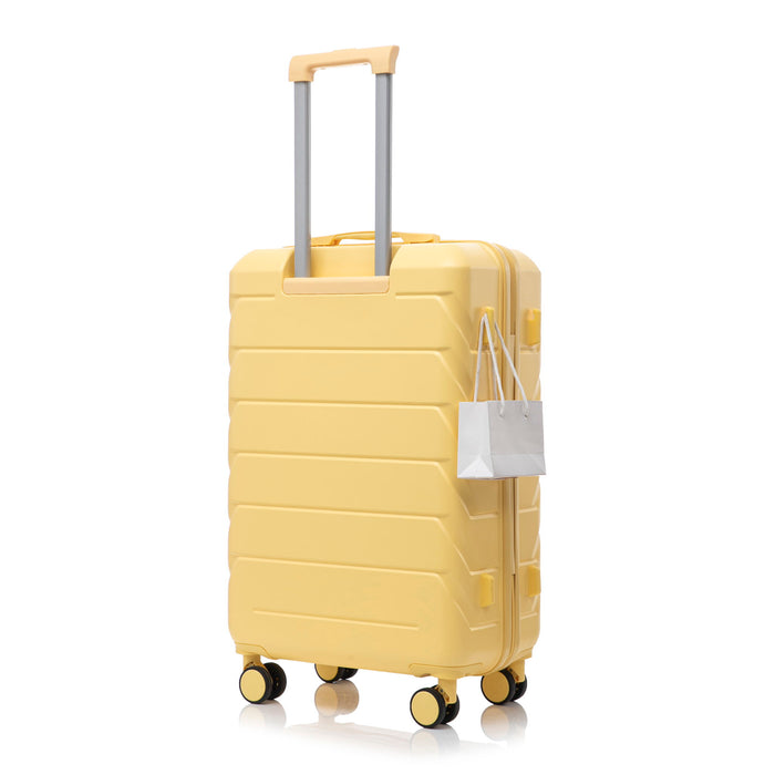 Hard Shell Luggage With Scratch Resistant Surface, 4 Wheels, Combination Lock & Side Hooks