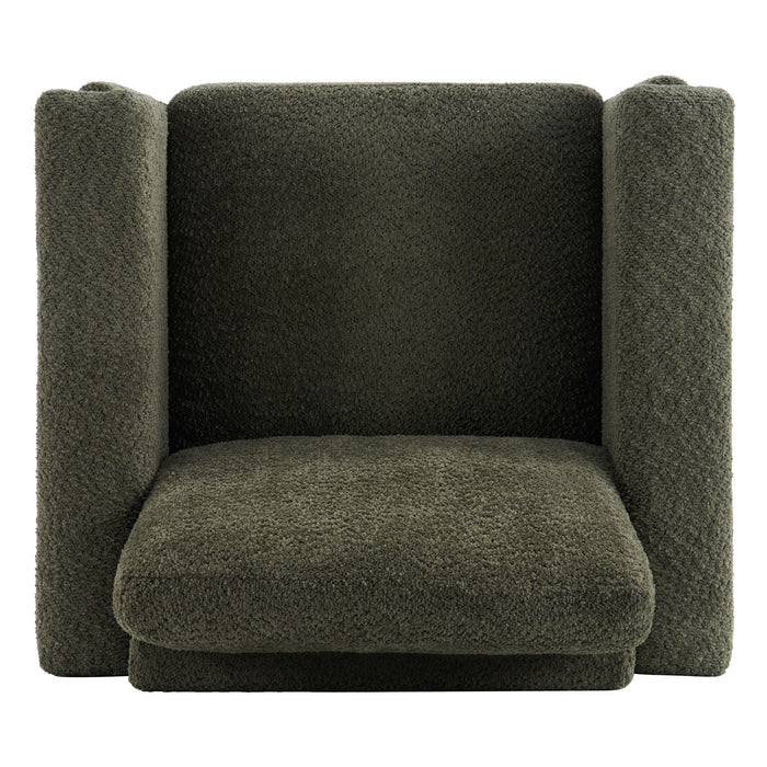 Upholstered Accent Armchair With Square Arm