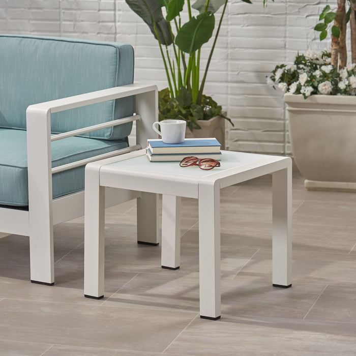 Cape Coral - Contemporary Side Table With Frosted Glass Top