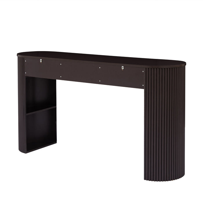 Retro Console Table With Storage, 3 Drawers