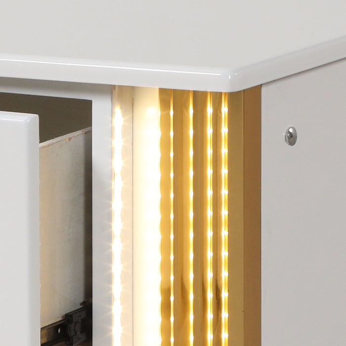 Obsession - 2 Drawer LED Nightstand - White